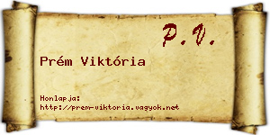 Prém Viktória névjegykártya